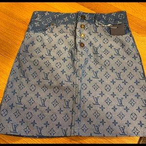 Jacquard Jean Mini Skirt